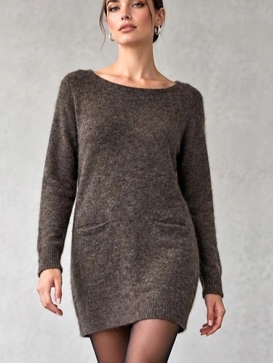 Wilfred Dresses & Skirts - Like New Wilfred Free Alpaca Wool Blend Pocket Sweater Dress XS Brown Aritzia
